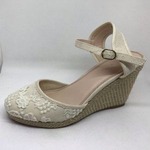 Kelly & Katie Cream Wedge Espadrilles